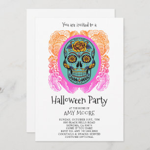 Halloween Sugar Skull-Party Einladung