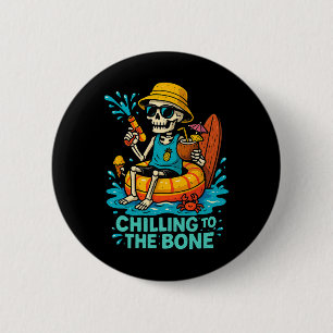 Halloween Summer Chilling an das Knochenskelett Button