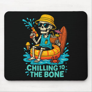 Halloween Summer Chilling an das Knochenskelett Mousepad