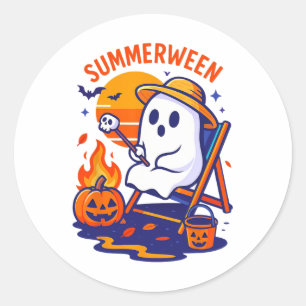 Halloween Summer Weve Funny Boo Vacation Float Cos Runder Aufkleber