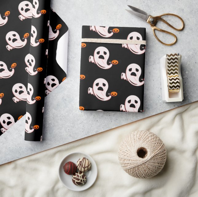 Halloween Super Ghost Wrapping-Papier Geschenkpapier (Kunsthandwerk)