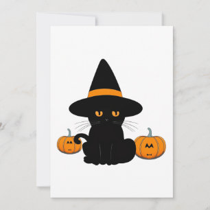 Halloween Süße Cartoon Freunde, Schwarze Babykatze Feiertagskarte