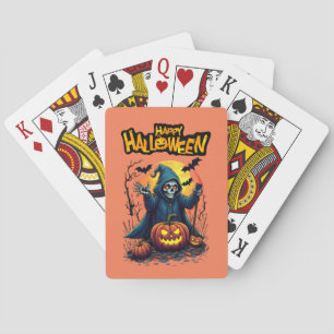 Halloween: Süße Geister und Kürbisfamilie Spielkarten