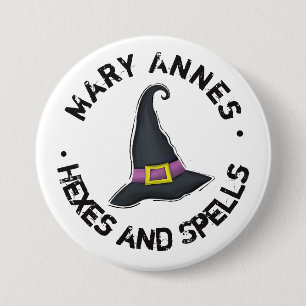 Halloween Süße Hexenhut Whimsical Sprüche Button