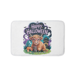 Halloween süße Highland-Kuh (2) Badematte