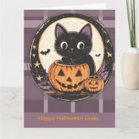 Halloween Süße Katze Herbst Karte