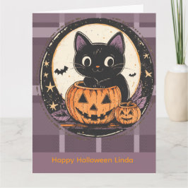 Halloween Süße Katze Herbst Karte