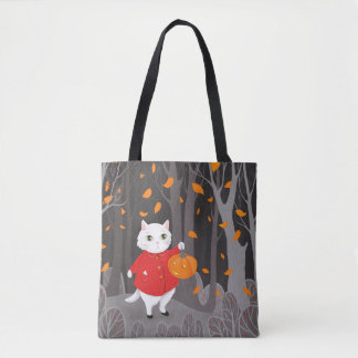 Halloween Süße Katze & Kürbislaterne