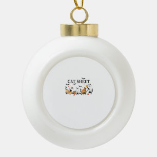 Halloween Süße Katzen Folie In Geisterkostüm Fraue Keramik Kugel-Ornament