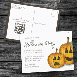 Halloween Süße Kürbisse Jack Einfache Soziale Medi Postkarte