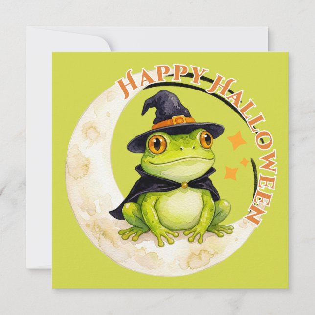 Halloween Süßer Frosch Kröte Hexe (Vorderseite)