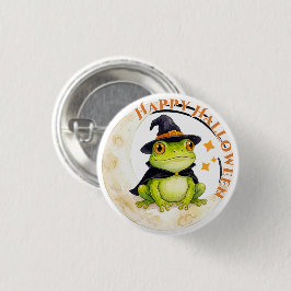 Halloween Süßer Frosch Kröte Hexe Button