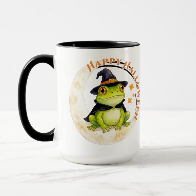 Halloween Süßer Frosch Kröte Hexe Tasse (Links)