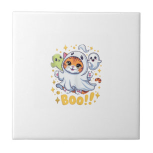 Halloween Süßer Geist Katzen Boo Lustige Katze BOO Fliese
