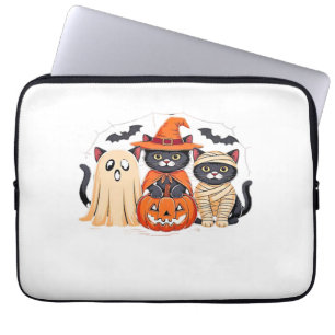Halloween Süßer Geist Kürbis Katze Klassisches T-S Laptopschutzhülle