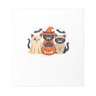 Halloween Süßer Geist Kürbis Katze Klassisches T-S Notizblock