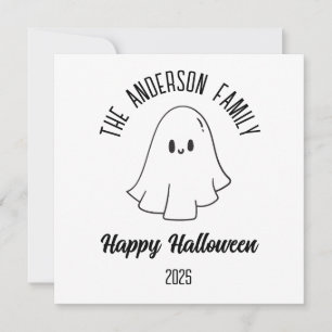 Halloween Süßer Geist Personalisierter Name Jahr Feiertagskarte