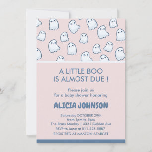 Halloween süßer Geist rosa Babyparty Einladung