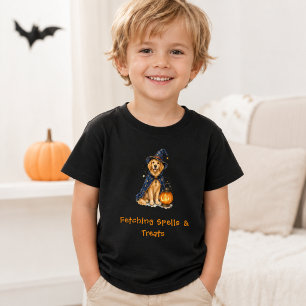 Halloween Süßer Golden Retriever Zauberer Sprüche Baby T-shirt
