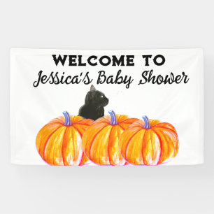 Halloween Süßer Kürbis Schwarze Katze Baby Shower Banner