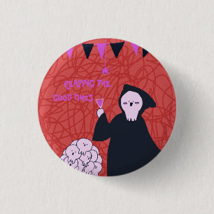 Halloween Süßer Sensenmann Button