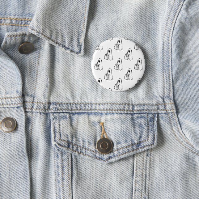 Halloween, Süßer Weißer Geist, Süßes oder Saures,  Button (Beispiel)