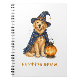 Halloween Süßer Zauberer Golden Retriever Notizblock