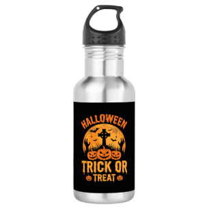 Halloween Süßes oder Saures Kürbis-Friedhofs-Desig Edelstahlflasche
