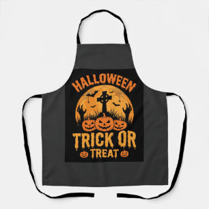 Halloween Süßes oder Saures Kürbis-Friedhofs-Desig Schürze