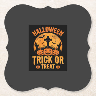Halloween Süßes oder Saures Kürbis-Friedhofs-Desig Untersetzer