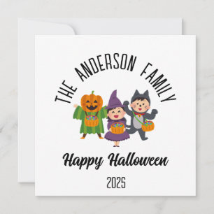 Halloween Süßes oder Saures Personalisierter Name Feiertagskarte