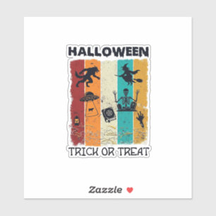 Halloween Süßes oder Saures Werwolf Hexe Skelett U Aufkleber