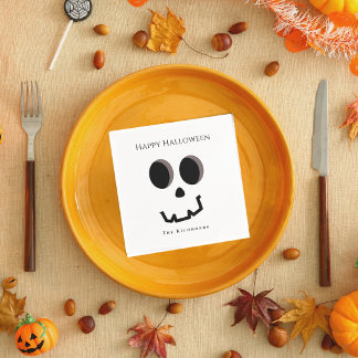 Halloween Süßes Skelett-Gesicht Personalisiert Serviette