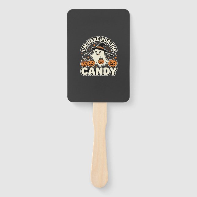 Halloween-Süßigkeiten-Geist-Kürbis-Design Fächer (Vorderseite)