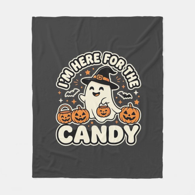 Halloween Süßigkeiten Geist Kürbis Design Fleecedecke (Vorderseite)