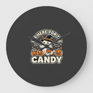 Halloween Süßigkeiten Geist Kürbis Design Große Wanduhr