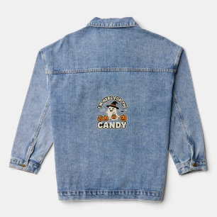 Halloween Süßigkeiten Geist Kürbis Design Jeansjacke
