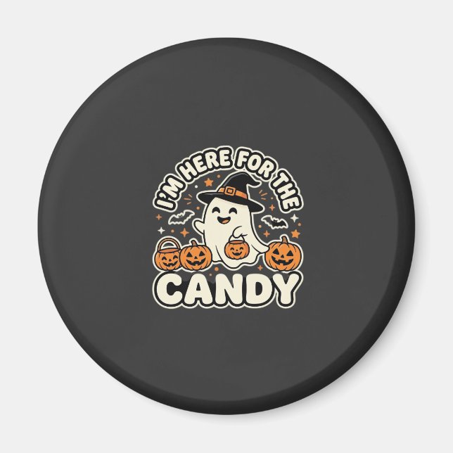 Halloween Süßigkeiten Geist Kürbis Design Magnet (Vorne)