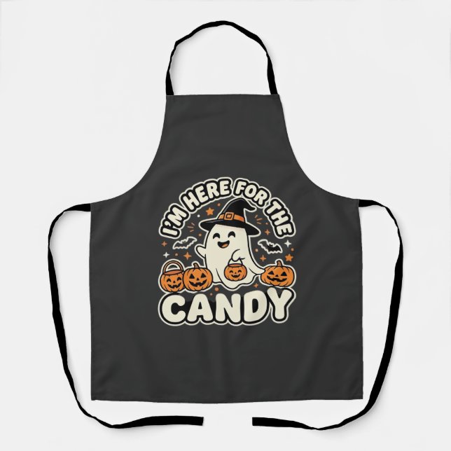 Halloween Süßigkeiten Geist Kürbis Design Schürze (Vorderseite)