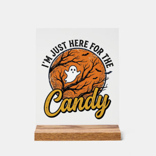 Halloween-Süßigkeiten-Geist Vintage-Vektor-Design_ Acrylschild