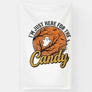 Halloween Süßigkeiten Geist Vintage Vektor Design_ Banner