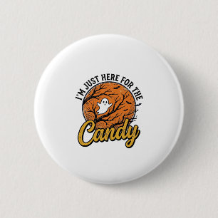 Halloween Süßigkeiten Geist Vintage Vektor Design_ Button