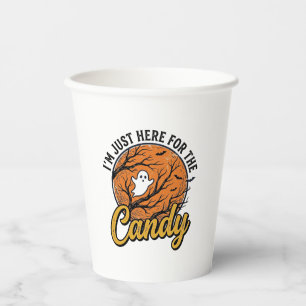 Halloween Süßigkeiten Geist Vintage Vektor Design_ Pappbecher