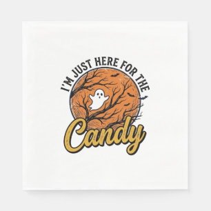 Halloween Süßigkeiten Geist Vintage Vektor Design_ Serviette