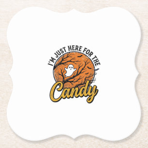 Halloween Süßigkeiten Geist Vintage Vektor Design_ Untersetzer