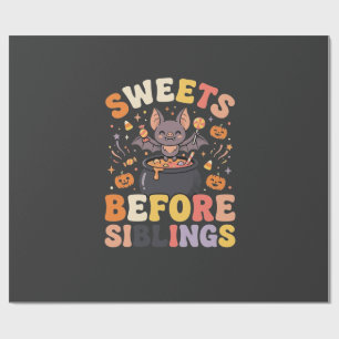 Halloween-Süßigkeiten-Geschwister-Tausch Geschenkpapier