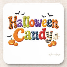 Halloween-Süßigkeiten gestreifte Geist-Buchstaben