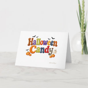Halloween-Süßigkeiten gestreifte Geist-Buchstaben Karte