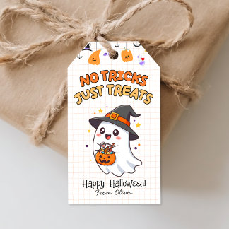 Halloween-Süßigkeiten Leckerlis, Keine Tricks, Nur Geschenkanhänger