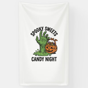 Halloween-Süßigkeiten-Monster Vintage Grusel-Grafi Banner